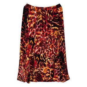 Allie & Rob Womens XL Multicolor Animal Print Maxi Skirt Modest Flowy Stretchy